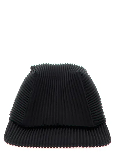 Issey Miyake Black Pleats Textured Baseball Hat
