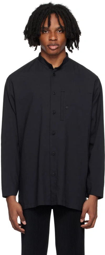 Issey Miyake Black Pocket Shirt In 15-black