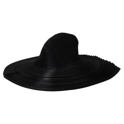Pre-owned Issey Miyake Black Polyester 2015 Pleated Fedora Hat One Size