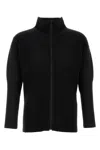 Issey Miyake High-neck Technical-pleated Track Top In Black
