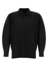 Issey Miyake Polo In Poliestere Nero  Uomo In Black