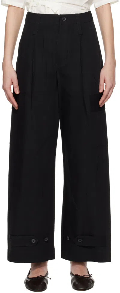 Issey Miyake Black Pressed Form Trousers In 15 Black
