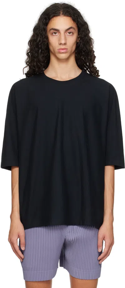 Issey Miyake Black Release-t Basic T-shirt In 15-black