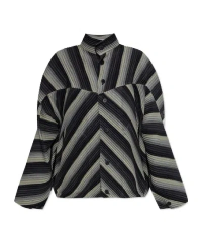 Issey Miyake Rb Stripes 2 Jacket In Black