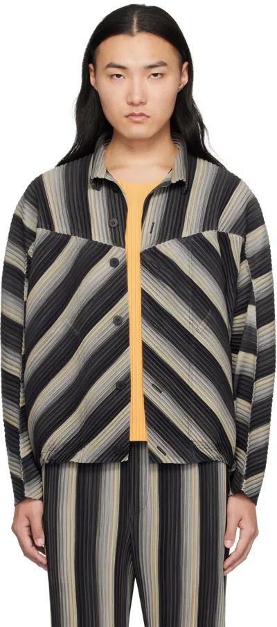 Issey Miyake Black Ronan Bouroullec Edition Rb_stripes 2 Jacket In 15-black