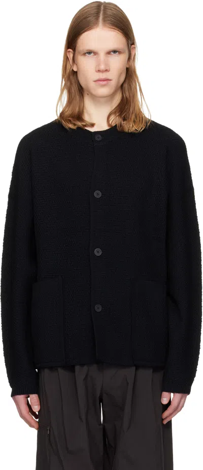 Issey Miyake Black Rustic Knit October Cardigan