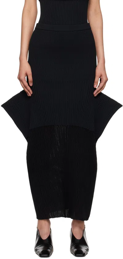 Issey Miyake Black Sensu Maxi Skirt In 15-black