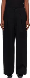 Issey Miyake Black Simple Ensemble Trousers In Black