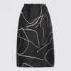Issey Miyake Abstract Pattern Knee-length Skirt With Elastic Waistband In Black