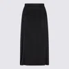 Issey Miyake October Midi Skirt Elastic Waistband In Black
