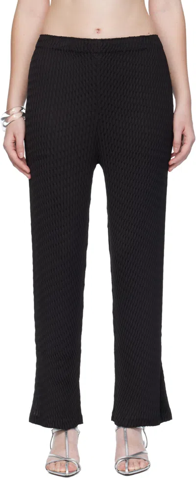 Issey Miyake Black Sleek Pleats Trousers