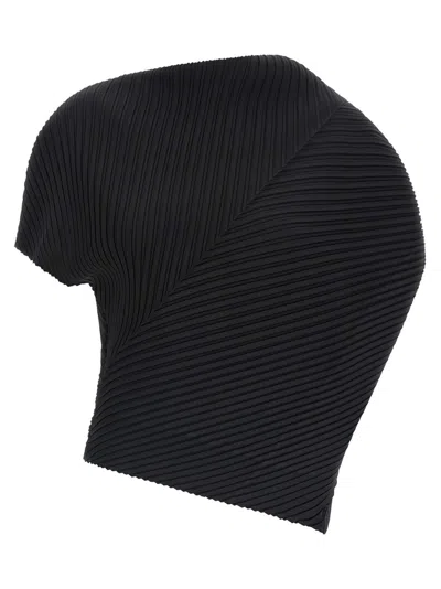 ISSEY MIYAKE BLACK SOFT FOLD PLEATS TOP