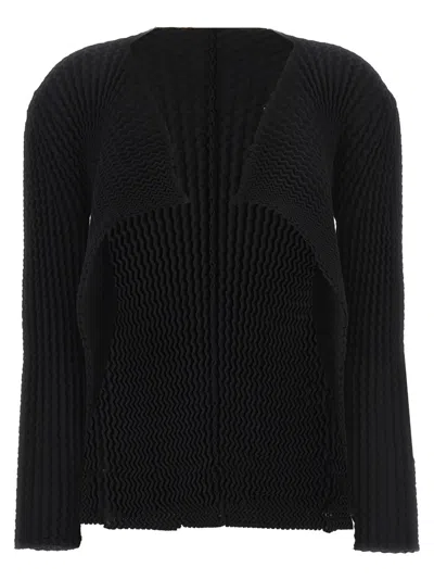 ISSEY MIYAKE BLACK SPONGY CARDIGAN
