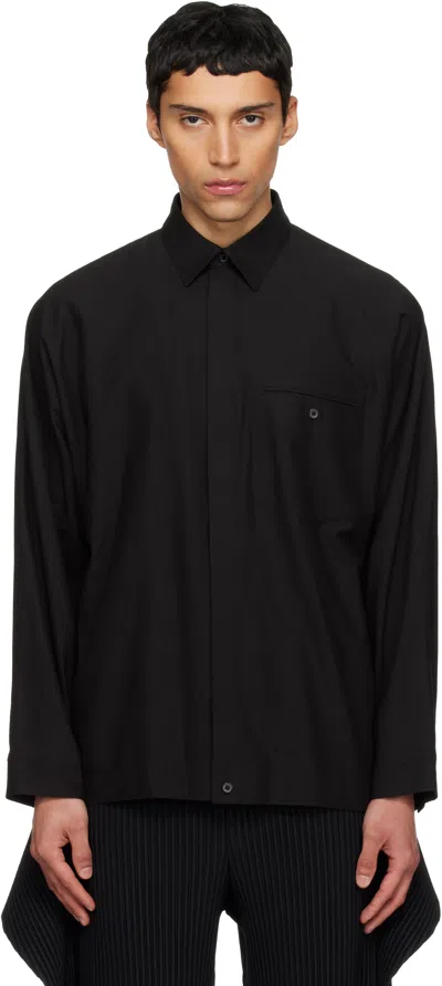 Issey Miyake Chest-pocket Shirt In Black