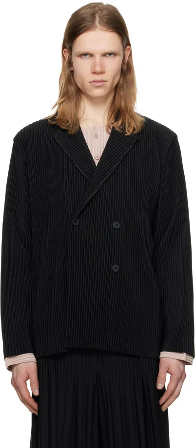 Issey Miyake Black Tailored Pleats 1 Blazer In 15-black