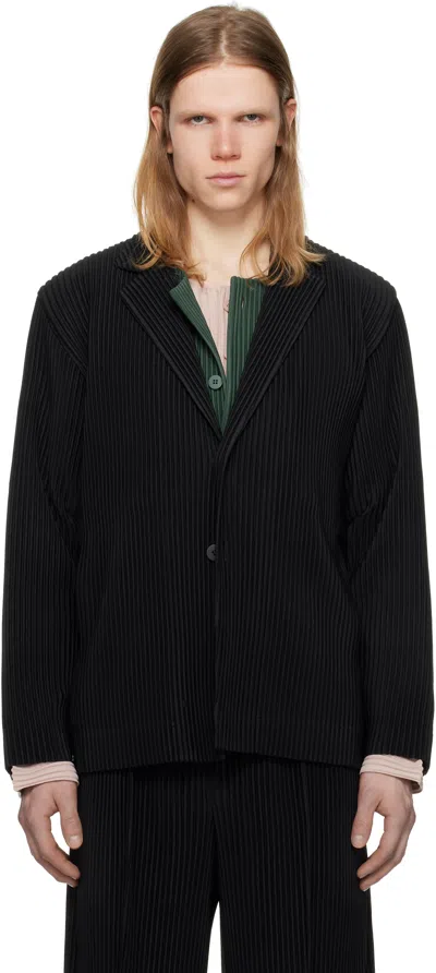 Issey Miyake Black Tailored Pleats 1 Blazer In 15-black
