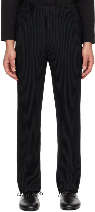 Issey Miyake Pleated Fabric Trousers In Black