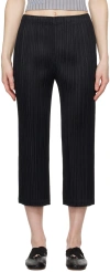 ISSEY MIYAKE BLACK THICKER BOTTOMS 2 TROUSERS