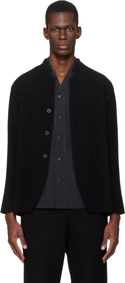 Issey Miyake Black Tuxedo Pleats Blazer