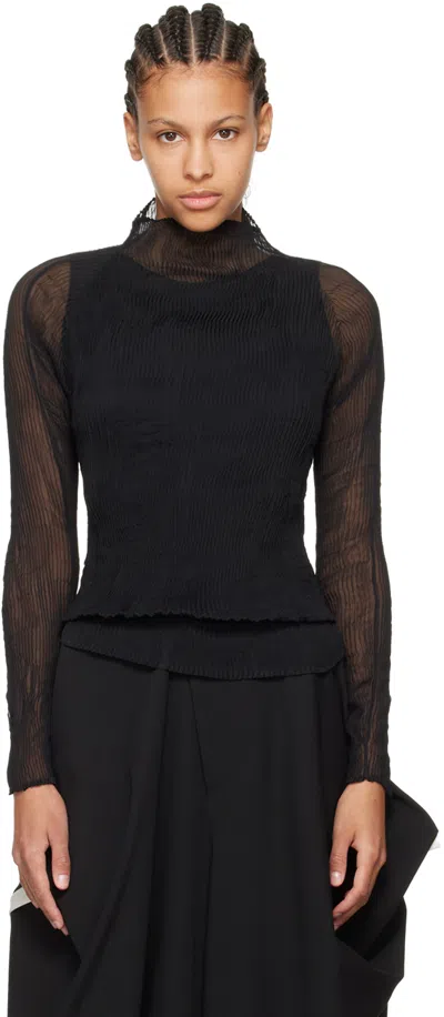 Issey Miyake Black Twist Turtleneck