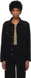 Issey Miyake Wool Like Light Collared Blouson In 15-black