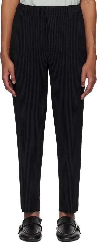 Issey Miyake Black 'wool Like' Light Trousers In 15-black