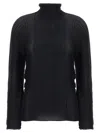 Issey Miyake Black Wooly Pleats Blouse In Black