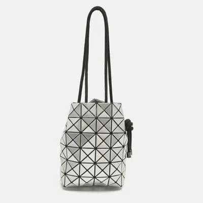 Pre-owned Issey Miyake Black/grey Mesh And Pvc Bao Bao Wring Bucket Bag