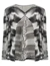 Issey Miyake Sway Pleats Printed Cardigan In Black