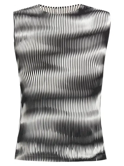 Issey Miyake Blackwhite Sway Pleats Top