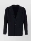 Issey Miyake Pleated Fabric Single-breasted Blazer In Blue