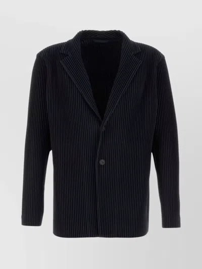 Issey Miyake Blazer Midnight Textured Fabric In Black