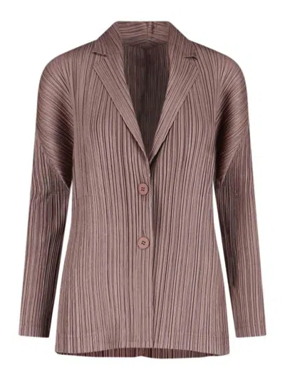 Issey Miyake Blazer Monopetto In Brown