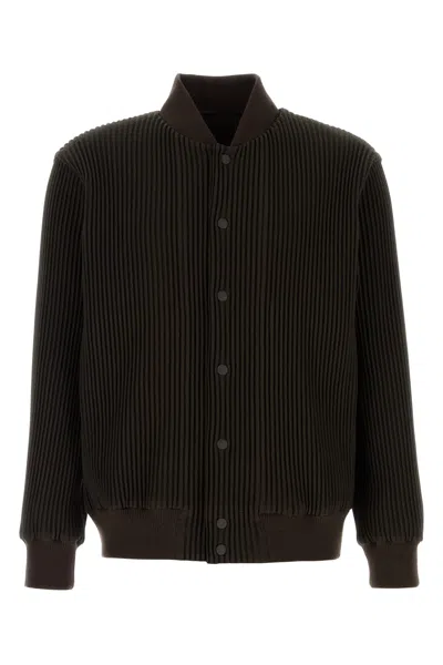ISSEY MIYAKE BOMBER IN POLIESTERE TESTA DI MORO  UOMO