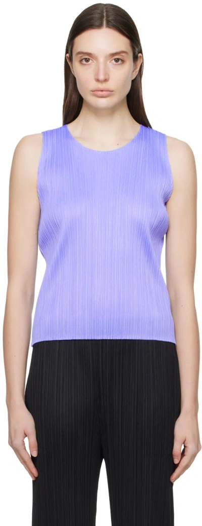 Issey Miyake Blue Basics Tank Top In 70 Light Blue