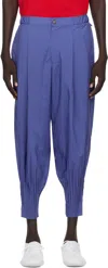 Issey Miyake Cascade Trousers In Blue