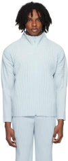 Issey Miyake Blue Color Pleats Jacket In 71-light Blue