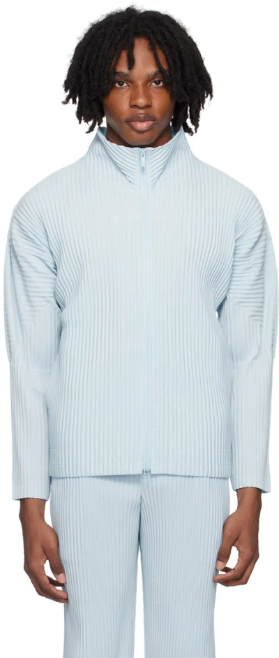 Issey Miyake Blue Color Pleats Jacket In 71-light Blue