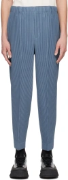 Issey Miyake Homme Plisse'  Men Pleated Trousers In 19-blue Gray