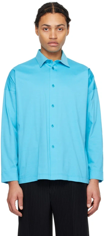 Issey Miyake Blue Dolman Sleeve Shirt In 74-turquoise Blue