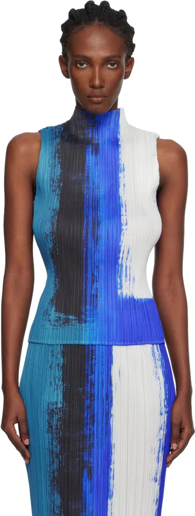 Issey Miyake Blue Jump Top In Multi