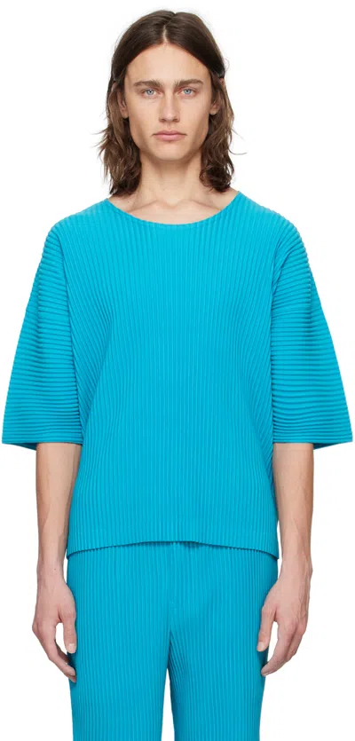 Issey Miyake Blue Monthly Color March T-shirt In 74-turquoise Blue
