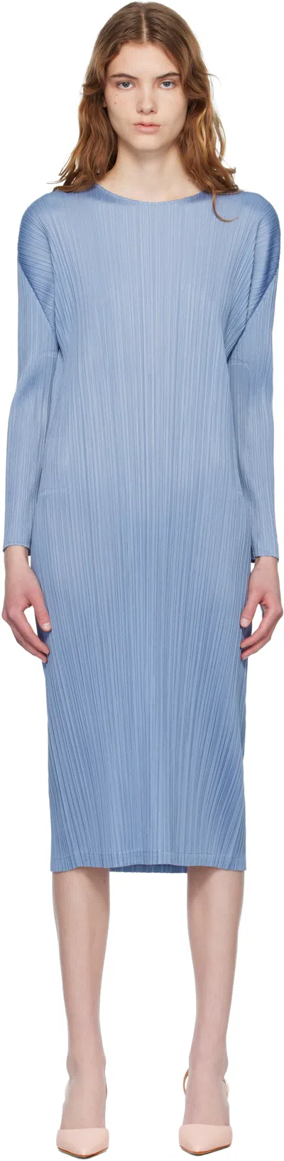 Issey Miyake Blue Monthly Colors December Midi Dress