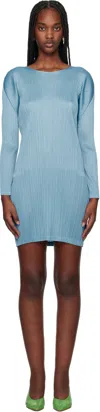 Issey Miyake Blue Monthly Colors January Minidress In 13 Blue Gray