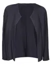 Issey Miyake Pleated Open-front Cardigan In Blue