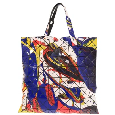Pre-owned Issey Miyake Blue Red Color Polyester Pvc Tote Bag () In Multi