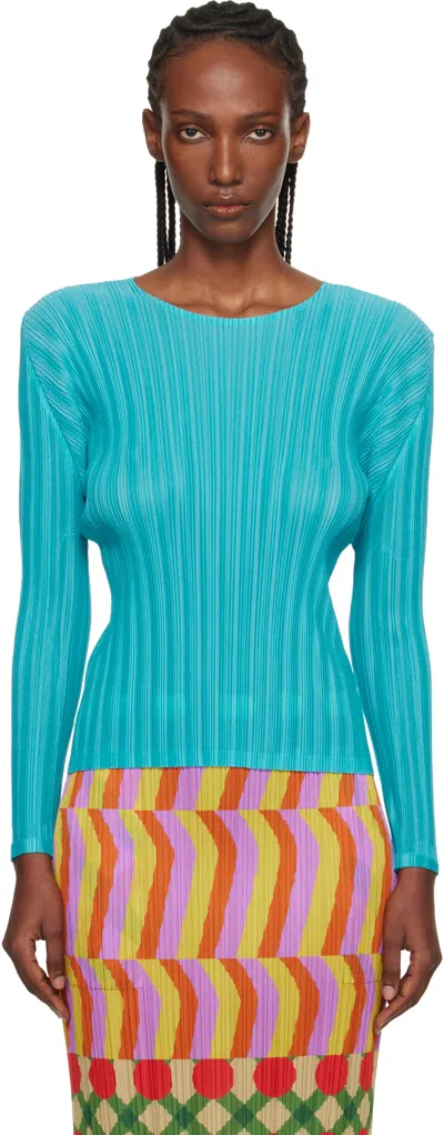 Issey Miyake Rib Pleats January Pleated Cover-up In Blue