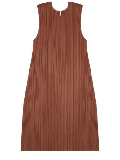 Issey Miyake Blusa Plissettata In Brown