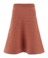 Issey Miyake A-line Knit Skirt Elastic Waistband In Brown
