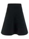 Issey Miyake Flared Midi Skirt Elastic Waistband In Blue